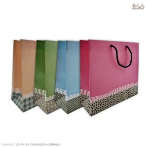 خرید ساک دستی هدیه مربعی آذین طرح پاستلی | 25*25 سانتی متر